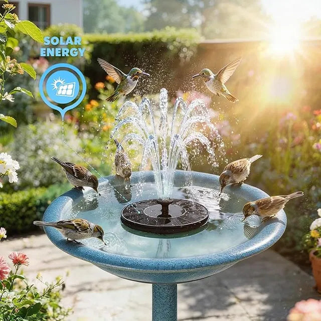 Solar Bird Bath Fountain Pump With 4 Nozzle, Free Standing Floating Solar Powered